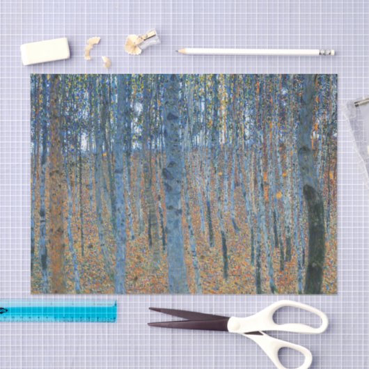 グスタフクリムトビーチツリーフォレストグローブ 薄葉紙 (クラフト)