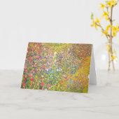 グスタフクリムトピンクフラワーグリーティングカード カード (黄色い花)