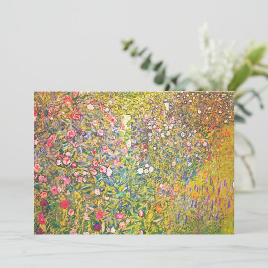 グスタフクリムトピンクフラワーズ招待状 招待状 (スタンド正面)