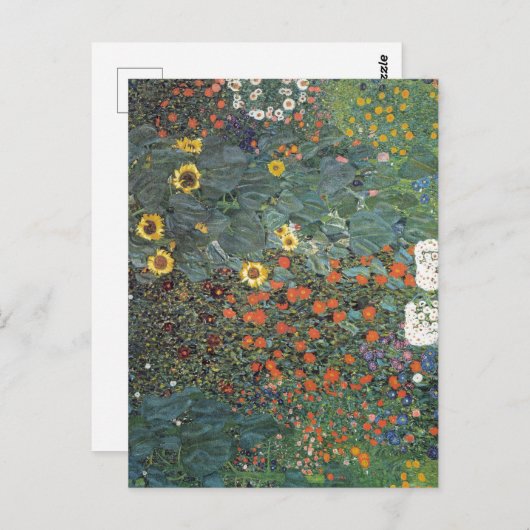 グスタフクリムトファームガーデンとヒマワリ ポストカード (正面/裏面)