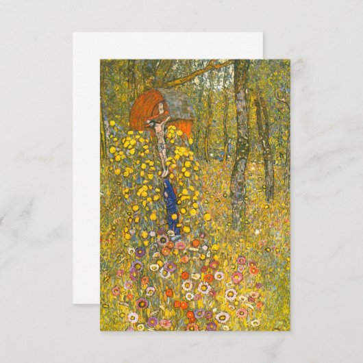 グスタフクリムトファームガーデンと十字架カード (正面/裏面)