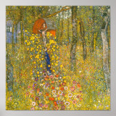 グスタフクリムトファームガーデンと十字架 ポスター (正面)