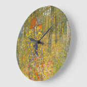 グスタフクリムトファームガーデンと十字架 ラージ壁時計 (傾斜)