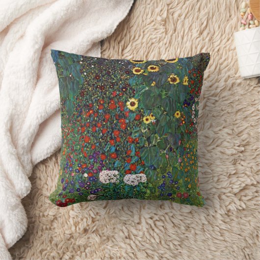 グスタフクリムトファームガーデンひまわりの花 クッション (ブランケット)
