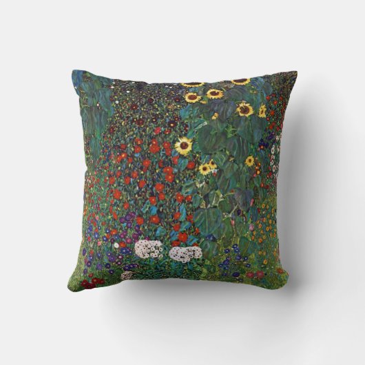 グスタフクリムトファームガーデンひまわりの花 クッション (裏面)