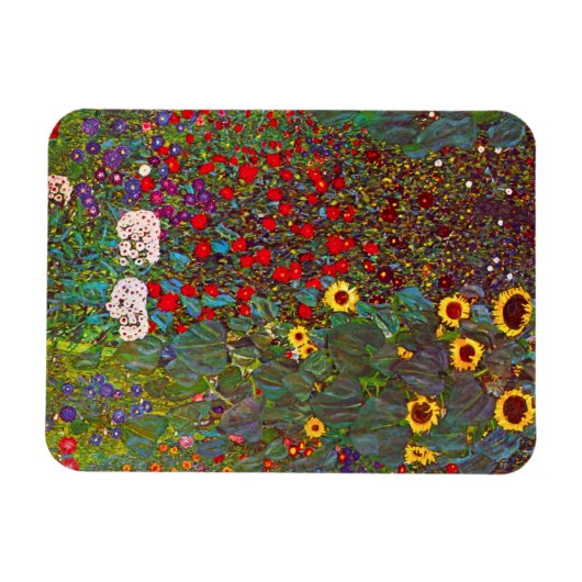 グスタフクリムトファームガーデンひまわりマグネット マグネット (横)