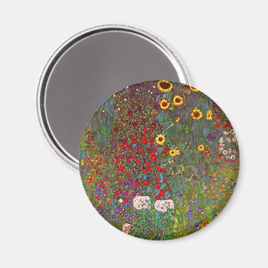 グスタフクリムトファームガーデンひまわりマグネット マグネット (正面/裏面)