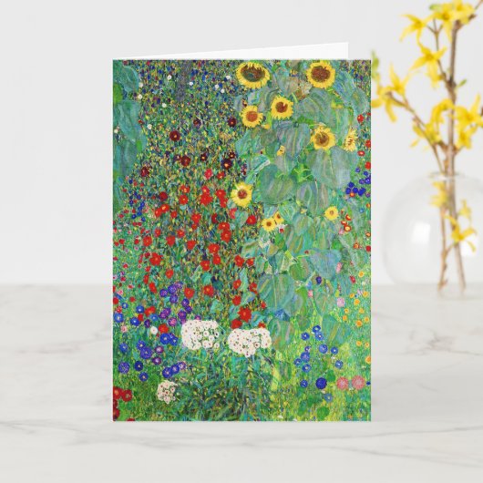 グスタフクリムトファームガーデンひまわり絵画の花 カード (黄色い花)