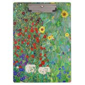グスタフクリムトファームガーデンひまわり絵画の花 クリップボード (正面)