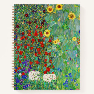 グスタフクリムトファームガーデンひまわり絵画の花 ノートブック