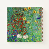 グスタフクリムトファームガーデンひまわり絵画の花 ノートブック (裏面)
