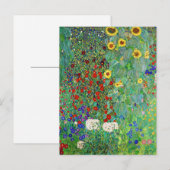 グスタフクリムトファームガーデンひまわり絵画の花 ポストカード (正面/裏面)