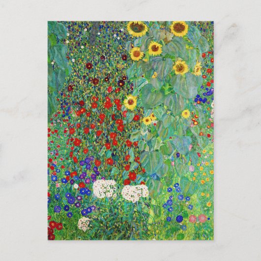 グスタフクリムトファームガーデンひまわり絵画の花 ポストカード (正面)
