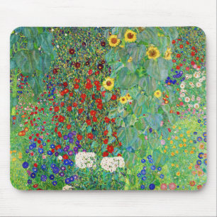 グスタフクリムトファームガーデンひまわり絵画の花 マウスパッド
