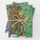 グスタフクリムトファームガーデンひまわり絵画の花 ラッピングペーパーシート (インサイチュ)