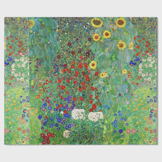グスタフクリムトファームガーデンひまわり絵画の花 ラッピングペーパー (フラット)