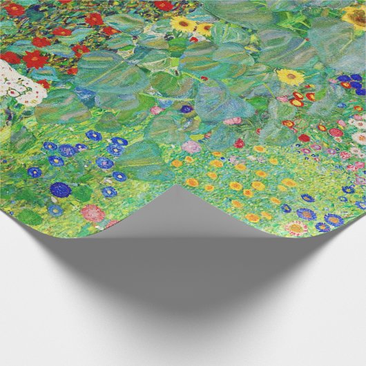 グスタフクリムトファームガーデンひまわり絵画の花 ラッピングペーパー (角)