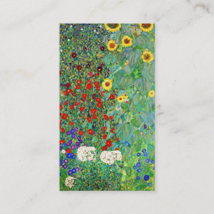 グスタフクリムトファームガーデンひまわり絵画の花 名刺
