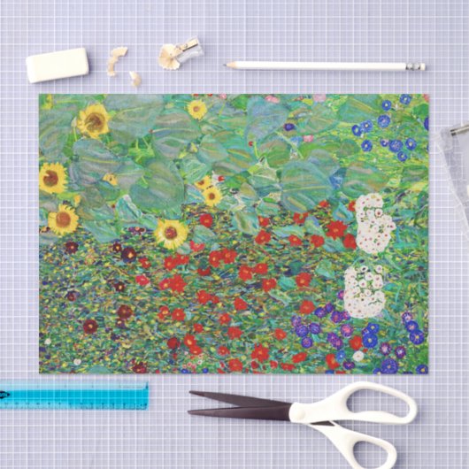 グスタフクリムトファームガーデンひまわり絵画の花 薄葉紙 (クラフト)