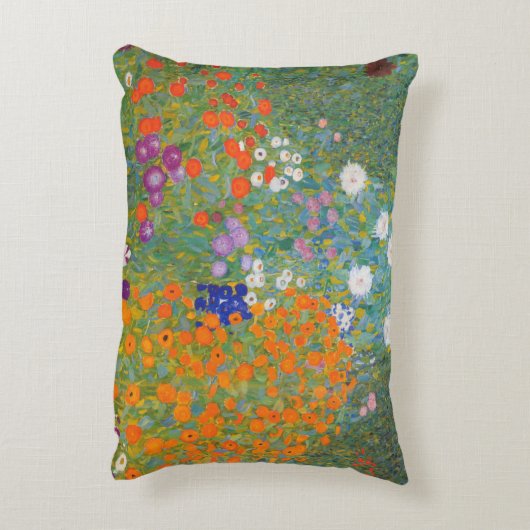 グスタフクリムトフラワーガーデンコテージ自然 アクセントクッション (裏面(縦))