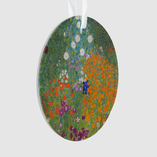 グスタフクリムトフラワーガーデンコテージ自然 オーナメント (正面)