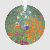 グスタフクリムトフラワーガーデンコテージ自然 オーナメント (裏面)