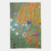 グスタフクリムトフラワーガーデンコテージ自然 キッチンタオル (縦)