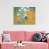 グスタフクリムトフラワーガーデンコテージ自然 キャンバスプリント (インサイチュ (リビング))