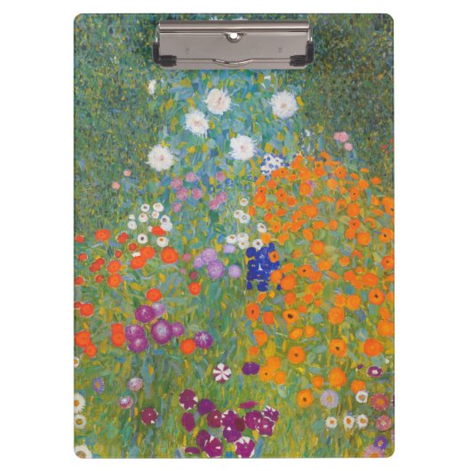 グスタフクリムトフラワーガーデンコテージ自然 クリップボード (正面)