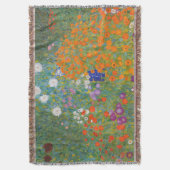 グスタフクリムトフラワーガーデンコテージ自然 スローブランケット (正面縦)