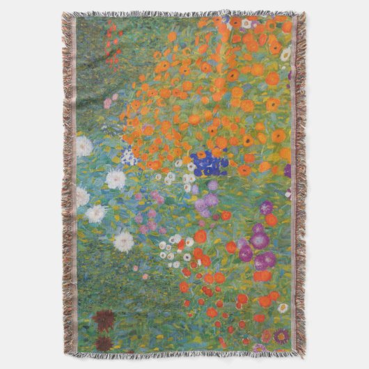 グスタフクリムトフラワーガーデンコテージ自然 スローブランケット (正面縦)