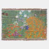 グスタフクリムトフラワーガーデンコテージ自然 スローブランケット (正面)