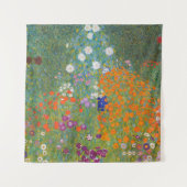 グスタフクリムトフラワーガーデンコテージ自然 タペストリー (正面)