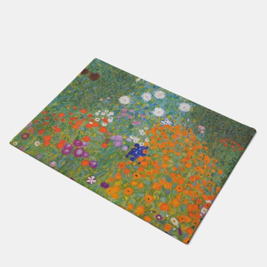 グスタフクリムトフラワーガーデンコテージ自然 ドアマット (アングル)