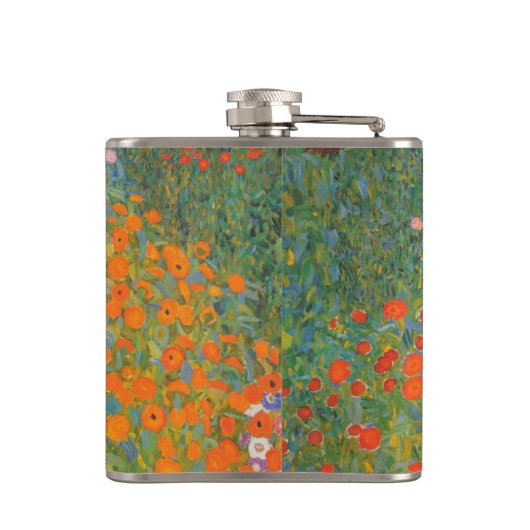 グスタフクリムトフラワーガーデンコテージ自然 フラスク (裏面)