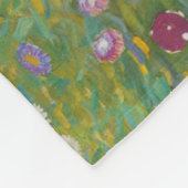 グスタフクリムトフラワーガーデンコテージ自然 フリースブランケット (角)