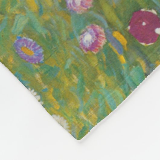 グスタフクリムトフラワーガーデンコテージ自然 フリースブランケット (角)