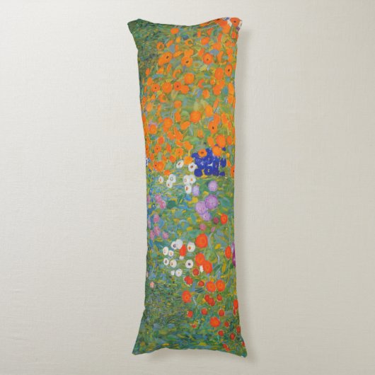 グスタフクリムトフラワーガーデンコテージ自然 ボディピロー (正面縦)