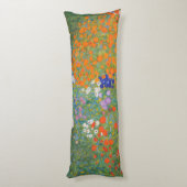 グスタフクリムトフラワーガーデンコテージ自然 ボディピロー (裏面 (縦))