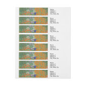 グスタフクリムトフラワーガーデンコテージ自然 ラップアラウンド宛名ラベル (シート)