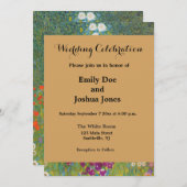 グスタフクリムトフラワーガーデンコテージ自然 招待状 (正面/裏面)