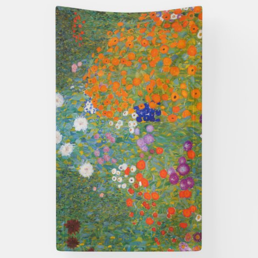 グスタフクリムトフラワーガーデンコテージ自然 横断幕 (縦)