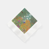 グスタフクリムトフラワーガーデンコテージ自然 縁ありカクテルナプキン (角)