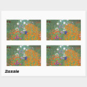 グスタフクリムトフラワーガーデンコテージ自然 長方形シール (シート)