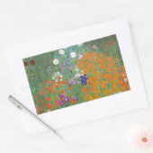 グスタフクリムトフラワーガーデンコテージ自然 長方形シール (封筒)