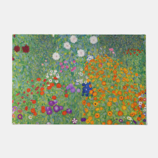 グスタフクリムトフラワーガーデンヴィンテージアールヌーボー ドアマット