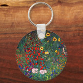 グスタフクリムトフラワーガーデン キーホルダー (正面)