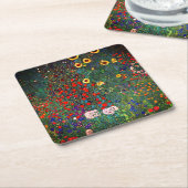 グスタフクリムトフラワーガーデン スクエアペーパーコースター (アングル)