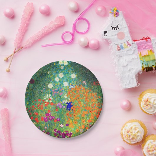 グスタフクリムトフラワーガーデン ペーパープレート (パーティー)