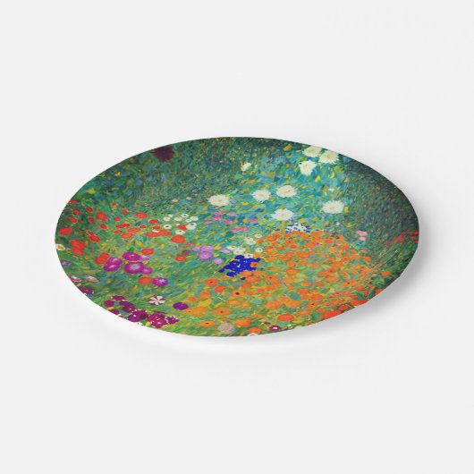 グスタフクリムトフラワーガーデン ペーパープレート (アングル)
